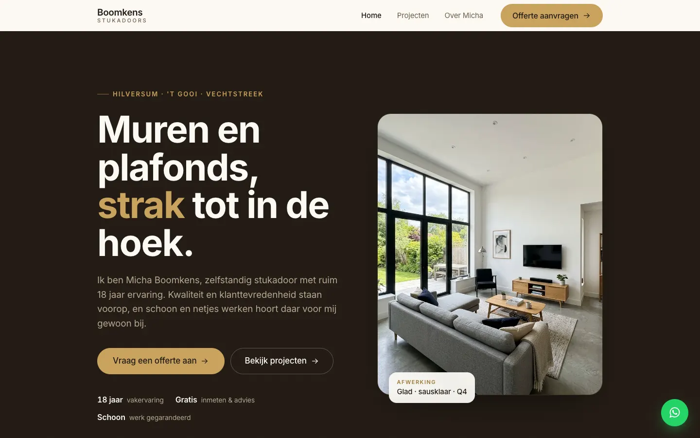 Voorbeeld van een website door Elevated Video