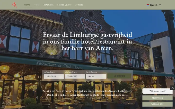 Website Hotel Arcen